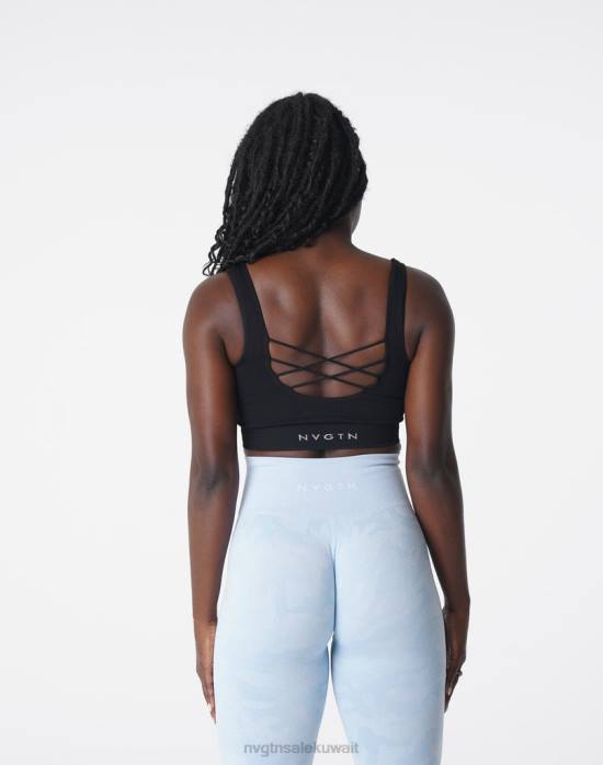 NVGTN لياقة بدنية نحيف الرغبة في الحصول على حمالة صدر مضلعة بدون خياطة أسود 420J196