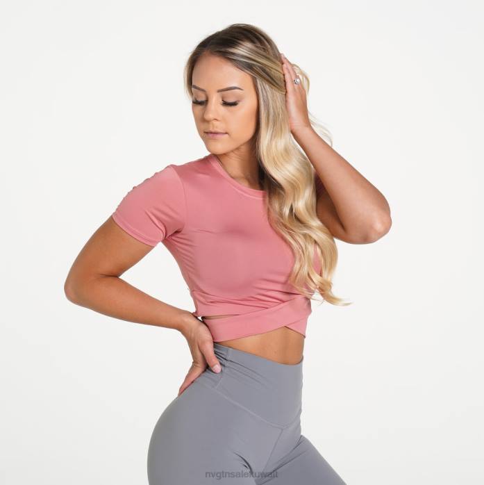 NVGTN لياقة بدنية نحيف تي شيرت كروسبودي زهرة مغبرة 420J277