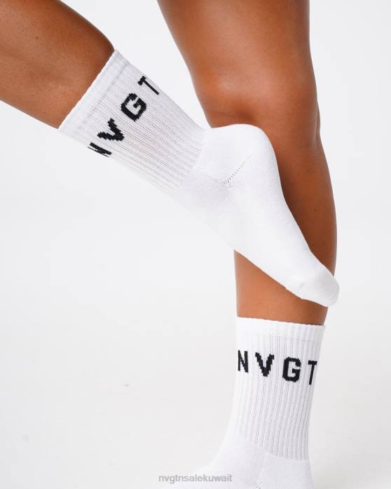 NVGTN لياقة بدنية نحيف الجوارب الطاقم أبيض 420J714