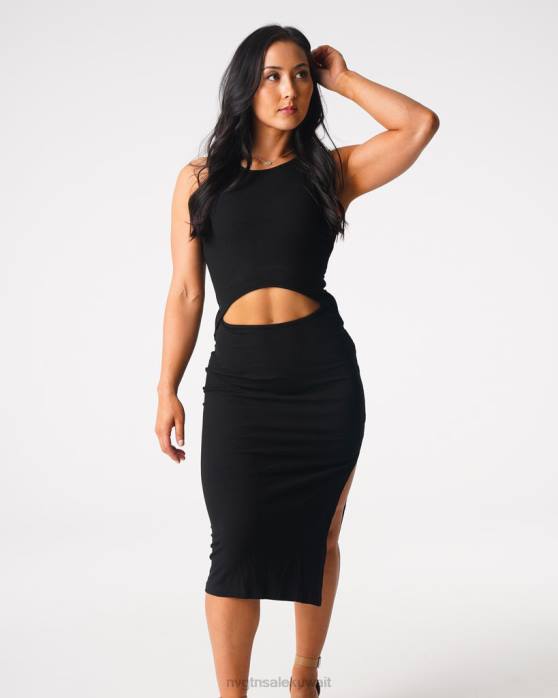 NVGTN نمط الحياة نحيف فستان ماكسي ضائع في الجنة أسود 420J718