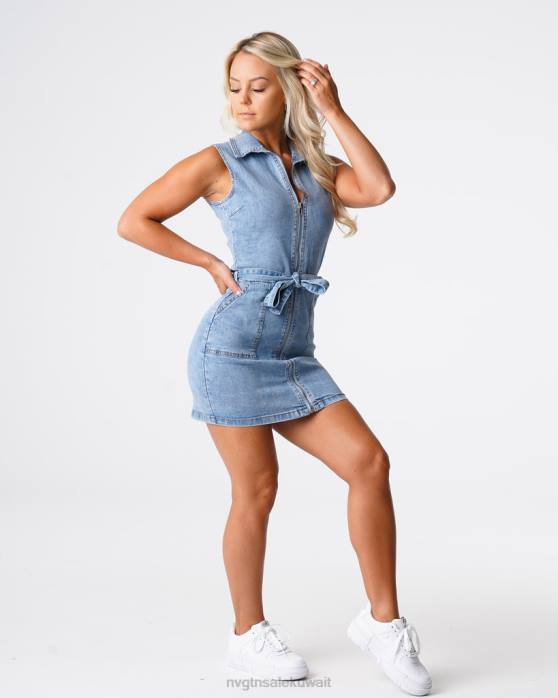 NVGTN نمط الحياة نحيف فستان قصير من الدنيم مفاجأة حلوة غسل خفيف 420J720